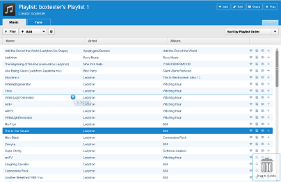 Grooveshark 2.0 Drag and Drop playlists